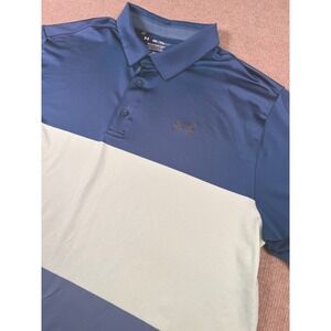 Under Armour The Playoff Polo Golf Shirt Short Sleeve Performance Blue Men's 2XL